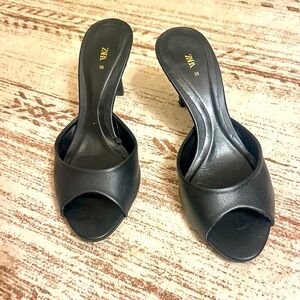 Zara Black Women's Heeled Slides